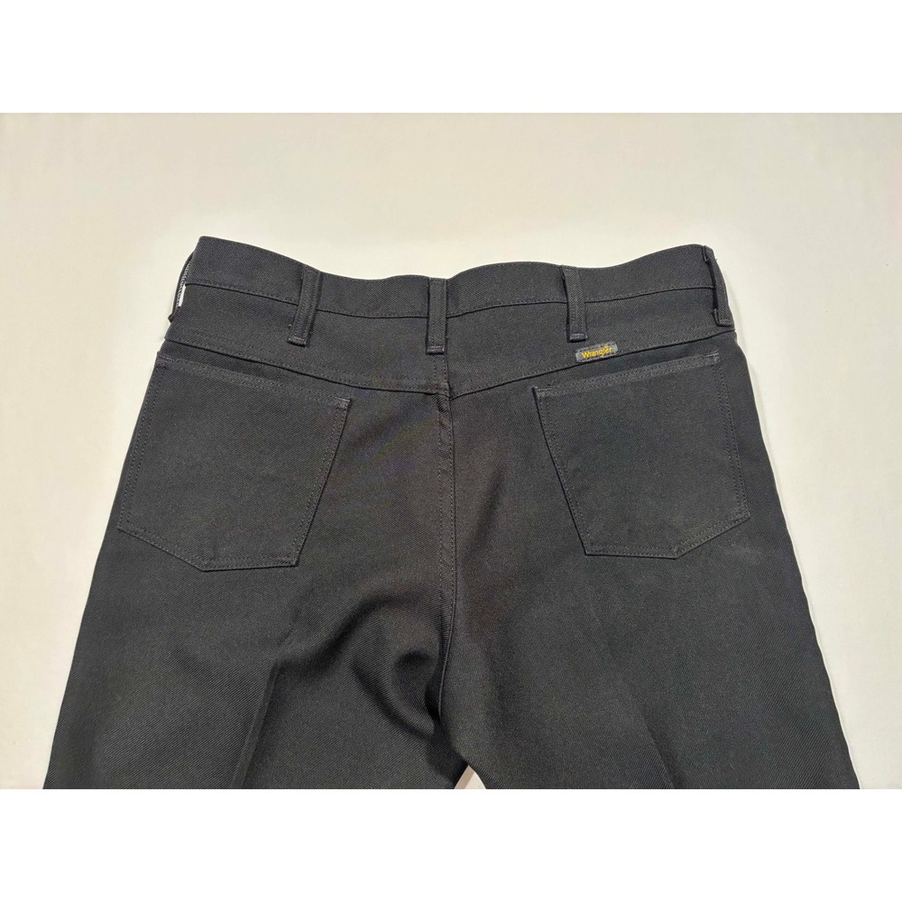 Wrangler Wrancher Dress Jeans Mens 36x30 Black Polyester Twill Western Flare - Picture 5 of 7